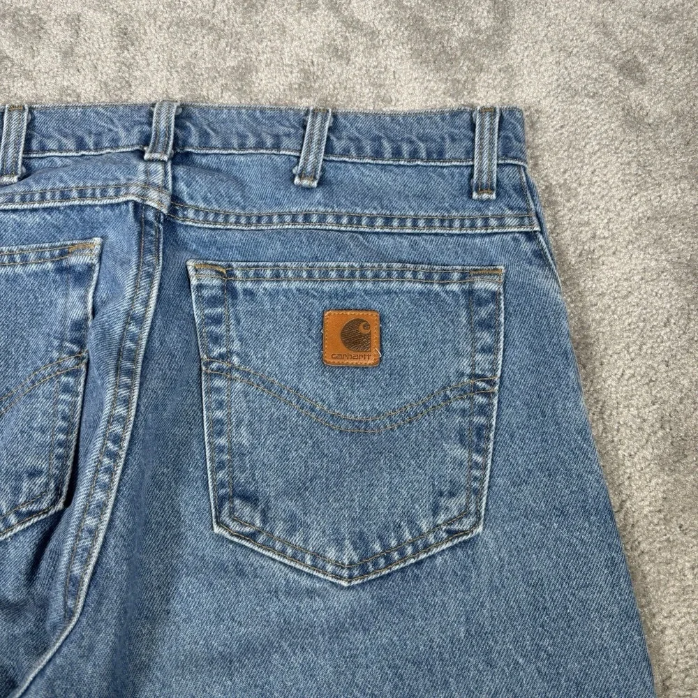 Carhartt Jeans Mens 34x36 Relaxed Blue Denim Cotton Workwear B11 STW Made In USA